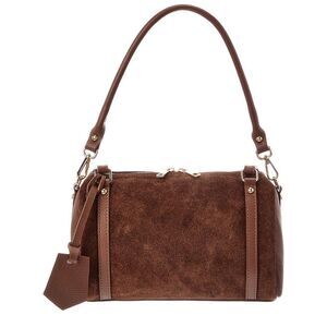 Italian Leather Noor Leather Bowling Bag, Brown